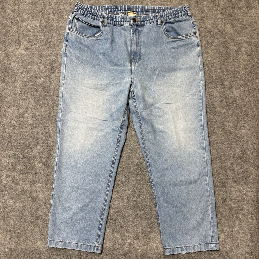 Vintage Haband Casual Joe Jeans Men's 42M Relaxed‎ Fit Elastic Waist Light Blue
